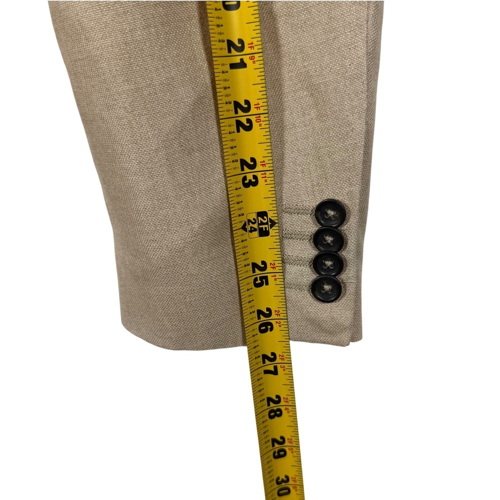 Banana Republic Made in Italy 100% Linen Blazer Sport Coat Tan Beige 44R - Picture 12 of 12